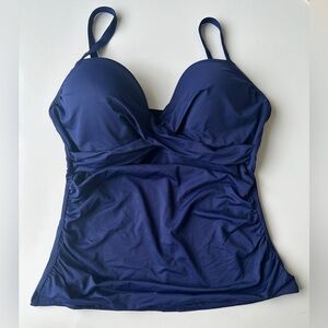 NWT Soma Swim Twist Tankini True Blue Underwire Bathing Suit Top Women’s Medium